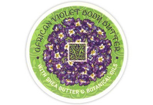 Greenwich Bay Trading Company Botanic Body Butter with Shea Butter and Cocoa Butter 8oz Tub (African Violet)