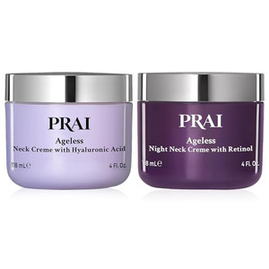 PRAI Beauty Ageless Day and Night Neck Creme Set | 1 Throat & Decolletage Day Creme and 1 Throat & Decolletage Night Creme | Skin Tightening Cream Se