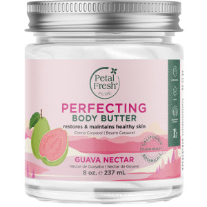 Petal Fresh Pure Perfecting Guava Nectar Body Butter, Organic Coconut Oil, Argan Oil, Shea Butter, Promotes Healthy Skin, Vegan and Cruelty Free, 8 o