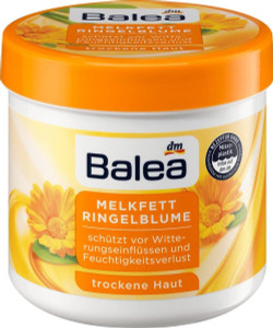 Balea Milk Fat Marigold, 250 ml, Cares for Dry, Stressed or Cracked Skin, Vegan - German Product