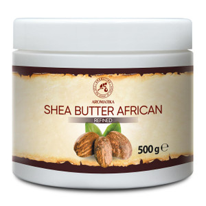 AROMATIKA Refined Shea Butter 17.5 Oz (500g) - Ghana - 100% Natural & Pure Shea Butter for Body Care - Hair - Face - Body Butter - Butyrospermum Park