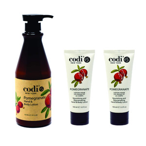 CODi Pomegranate Lotion - Body and Hand Lotion with Pump for Women and Men - Pomegranate Body Lotion with Wonderful Pomegranate Scent - Less Greasy,
