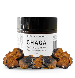 life of genki Chaga Mushroom Face Lotion 2oz  All Natural, Cedarwood Scent, Shea Butter Moisturizer, Antioxidant, Paraben Free, Made in USA