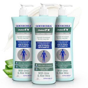 Goicoechea Diabet TX Diabetic Lotion with Urea for Dry Skin | Soothing Hydrating Cream with Aloe, Oatmeal & Vitamin E for Hands, Elbows, Feet & Body