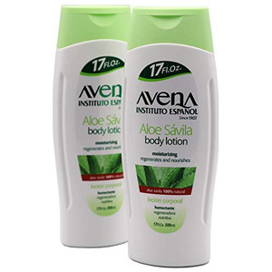 Avena Instituto Espanol Aloe Savila Body Lotion, Moisturizing, Regenerates and Nourishes, 2-pack Of 17 FL Oz each, 2 Bottles.