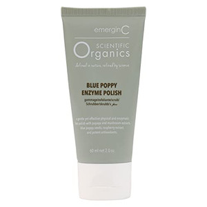 emerginC Scientific Organics Blue Poppy Enzyme Brightening Polish - Exfoliating Enzyme Face Scrub - Gently Removes Dead Skin Cells, Visibly Smoothes