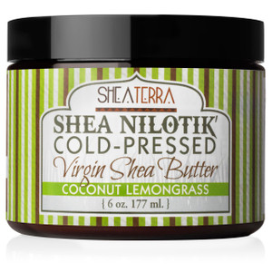Shea Terra Organics 100% Organic Cold-Pressed Virgin Shea Butter  Coconut Lemongrass | Natural Anti-Aging Daily Skin, Nails & Hair Cream to Soften D