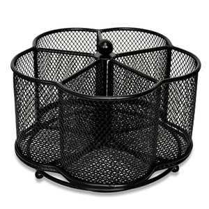 PNEUICALLY 360 Degree Rotate Pen Holder for Desk Mesh Desk Pen Organizer Pencil Holder Large Capacity Accessories & Workspace Organizers for School,H