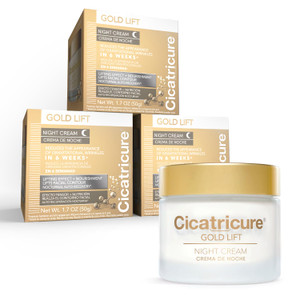Cicatricure Gold Lift Anti-Aging Night Cream for Face, with Peptides, Calcium, and Silicon, offering a lifting effect, nourishment, and facial contou