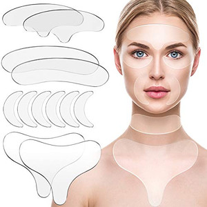 12 Pieces Reusable Silicone Chest Pads Patch Silicone Neck Forehead Cleavage Eye Pad Set for Women Girls