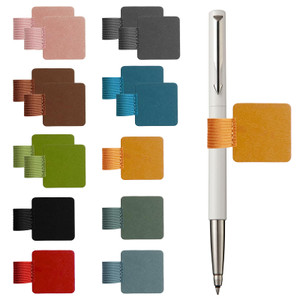 panthra Pen Holder for Notebook 15 Pcs Adhesive Pen Holder Pu Leather, Suitable for Planners, Diaries, Binders, Books, School Office Supplies (7 Colo