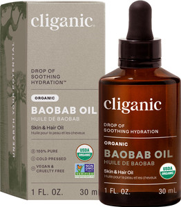 Cliganic Organic Baobab Oil, 100% Pure - For Face & Hair | Natural Cold Pressed Unrefined (Packaging May Vary)