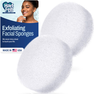 HartFelt Round Face Scrubber for Women | Reusable Facial Sponges for Daily Cleansing | Facial Exfoliating Pads for Removing Dead Skin, Dirt & Makeup