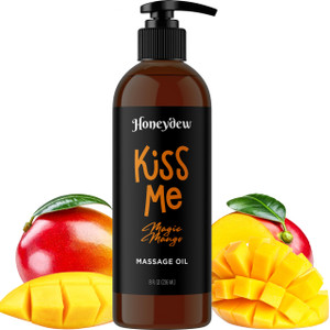 Mango Sensual Massage Oil for Couples - Alluring Tropical Full Body Massage Oil for Date Night and Nourishing Body Moisturizer with Sweet Almond - Ve