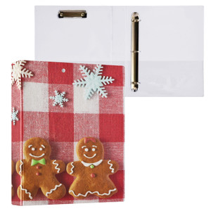 Vozoza Christmas Gingerbread Decorative 3 Ring Binder 2 Inch Large View Binders with Pockets Holds 200 A4 Sheets File Organizer for Office College Sc