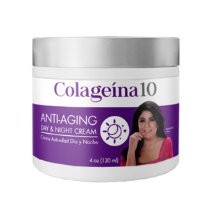 Colageina 10 Anti-Aging Day & Night Cream - Reduce the Appearance of Fine Lines & Wrinkles with Hydrolyzed Collagen and Hyaluronic Acid - 4 oz (120 m