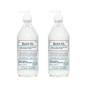 BARR-CO. Original Scent Shea Butter Lotion for Dry Skin Set, Tranquil Milky Scent with Oat, Vanilla & Vetiver, Shea Moisturizing Lotion for Sensitive