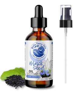 Bella Terra Oils - Black Seed Oil 2oz - Celebrating Black Cumin's Nutritional Legacy, Infused with Gamma Linoleic Acid, A Premium Cosmetic Companion
