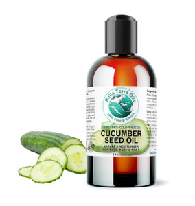 Bella Terra Oils - Cucumber Seed Oil 8 oz - Dive into Cucumber's Nutritional Treasure, Infused with Vitamins & Omega-3, Seamless Addition to Skin Car