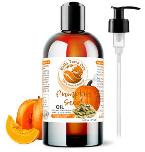 Bella Terra Oils - Organic Pumpkin Seed Oil 16oz - An Ode to Organic Pumpkin's Nutrient Array, Packed with Cucurbitin & Essential Amino Acids, A Skin
