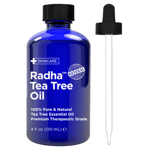 Radha Beauty Tea Tree Essential Oil 4 oz. - 100 Percent Pure & Natural Therapeutic Grade - DYI Soaps, Shampoo, Body Wash, Aromatherapy