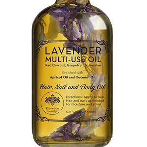 BEAUTE DE PROVENCE Lavender Multi-Use Oil for Face, Body and Hair - Organic Blend of Apricot, Vitamin E, Fractionated Coconut and Sweet Almond Oil Mo