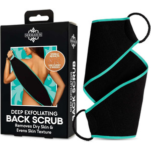 Dermasuri - Deep Exfoliating Back Scrubber - Bath & Shower Back Scrub - Body Exfoliator Scraper Tool - Deep Exfoliation Body Cleaner for Shower - 27"