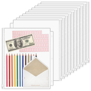 VOKOY 24 Pack Clear Letter Size Binder Pockets 3 Holes, Thickened Zipper Binder Pouch 3-Hole Punched Document Folders Loose Leaf Filling Bags Sheet P