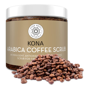 Pure Body Naturals Arabica Coffee Body Scrub Exfoliator - Loaded with Caffeine for Cellulite and Stretch Marks | Exfoliating Skin on Face, Hand, Foot