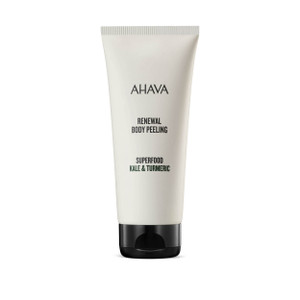 AHAVA Superfood Kale & Turmeric Smoothing Anti-Aging Body Scrub - In-shower gel peel to detox & renew the skin, reinforces the skins natural barrier