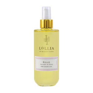LOLLIA Relax Dry Body Oil, 6.8 Fl. Oz.  Lavender & Honey  Womens, Scented, Moisturizing, Dry Body Oil for Women, For All Skin Types