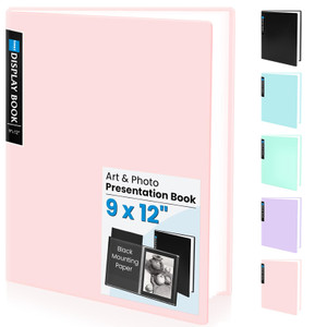 Sooez Art Portfolios 11"x17", Large Portfolio Folder with 30 Pockets & Black Inner Sheets, Display 60 Pages, 11 x 17 Presentation Book for Artwork St
