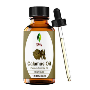 SVA Calamus Essential Oil  1 Fl Oz  100% Natural Calamus Oil - for Diffuser, Hair Care, Face, Skin Care, Aromatherapy, Scalp and Body Massage, Soap