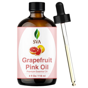SVA Grapefruit Essential Oil Pink  4 Fl Oz  100% Natural Grapefruit Oil - for Diffuser, Hair Care, Face, Skin Care, Aromatherapy, Scalp and Body Ma