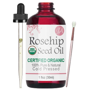 Healing Solutions Oils Organic Rosehip Seed Oil 1 oz, 100% Pure All Natural, Cold Pressed Serum for Face, Hair, Skin, Body & Nails, Rosa Mosqueta Ess