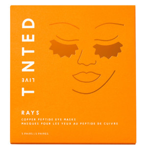 Live Tinted Rays Copper Peptide Eye Masks - Cooling, Brightening, & Nourishing Under Eye Patches, Reduces Fine Lines, & Hydrates with Copper Peptides