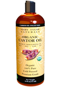 Organic Castor Oil 16 oz  USDA Certified by Mary Tylor Naturals  Cold Pressed, Hexane Free, 100% Pure and Natural