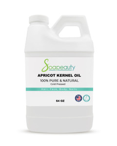 Soapeauty Apricot Kernel Oil Cold Pressed 100% Pure Natural Apricot Oil for Skin, Face, Hair Carrier for Essential Oils, Massage | 64 fl oz