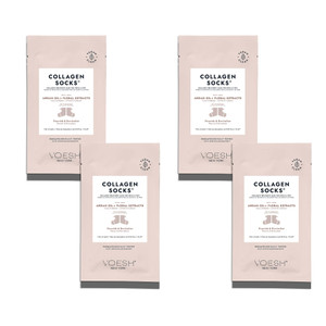 VOESH Collagen Socks, Collagen Socks for Dry Feet, 4 Pack, Cracked Heel Repair, Moisturizing Socks, Spa Pedicure Treatment, Spa Socks, Foot Peel Mask