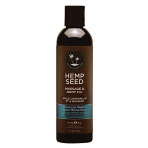 Hemp Seed Massage & Body Oil, Moroccan Nights Scent - 8 fl. oz. - Nourishing, Moisturizing Massage Oil - Hemp Seed, Apricot, Grapeseed & Sweet Almond