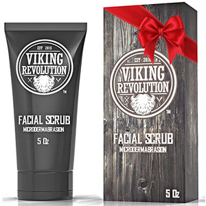 Viking Revolution Microdermabrasion Face Scrub for Men - Facial Cleanser for Skin Exfoliating, Deep Cleansing, Removing Blackheads, Acne, Ingrown Hai