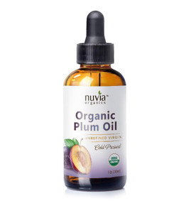 Nuvia Organics Plum Oil - USDA Certified Organic, Cold Pressed, Unrefined (Virgin); 1oz