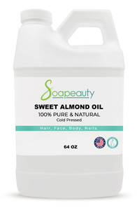 Soapeauty Sweet Almond Oil Cold Pressed Refined | 100% Pure Sweet Almond Oil Available in Bulk | Carrier for Essential Oils, Almond Oil for Skin, Fac