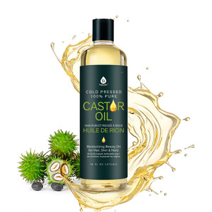 Pursonic Castor Oil (16oz) Cold-Pressed, 100% Pure, Hexane-Free Castor Oil-Moisturizing & Healing, For Dry Skin, Hair Growth - For Skin, Hair Care, E