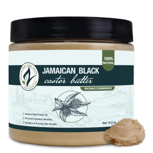 Zatural Organically Grown Black Castor Oil Body & Hair Butter Clean 2 Ingredient Quality Jamaican Black Castor Oil (16 Ounce)