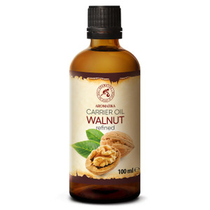 AROMATIKA Walnut Oil 3.4 fl oz - Juglans Regia Seed Oil - USA - 100% Pure - Intensive for Face Care - Body - Hair - Skin - Nails - Hands - Good w/Ess