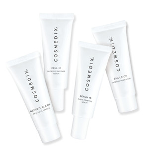 COSMEDIX Age-Defying Starter Kit Facial Skin Care Set - Includes Face Cleanser, Nutritive & Renewal Face Serum & Emulsion Intense Hydrator - Gentle S