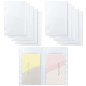 A7 Clear Binder Cash Envelopes, A7 Insert with 2 Pockets for Budgeting Money,Binder Pockets Index Envelopes for 6 Ring Budgeting Binder Inserts Suppl