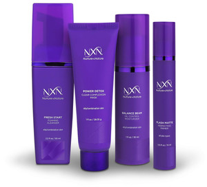 NxN Oil Control System - Set with Kaolin Clay Face Mask, Mattifying Primer, Cleansing Face Wash, & Daily Moisturizer - Oily Skin Sebum Control Kit fo