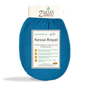 Original Kessa Exfoliating Glove - Teal Blue - Microdermabrasion Exfoliating Mitts, Removes unwanted dead skin, dirt and grime and Keratosis Pilaris.
